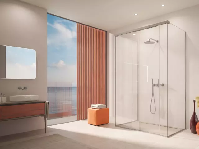 Box doccia scorrevole in vetro vetro con sistema Logli Goccia 35